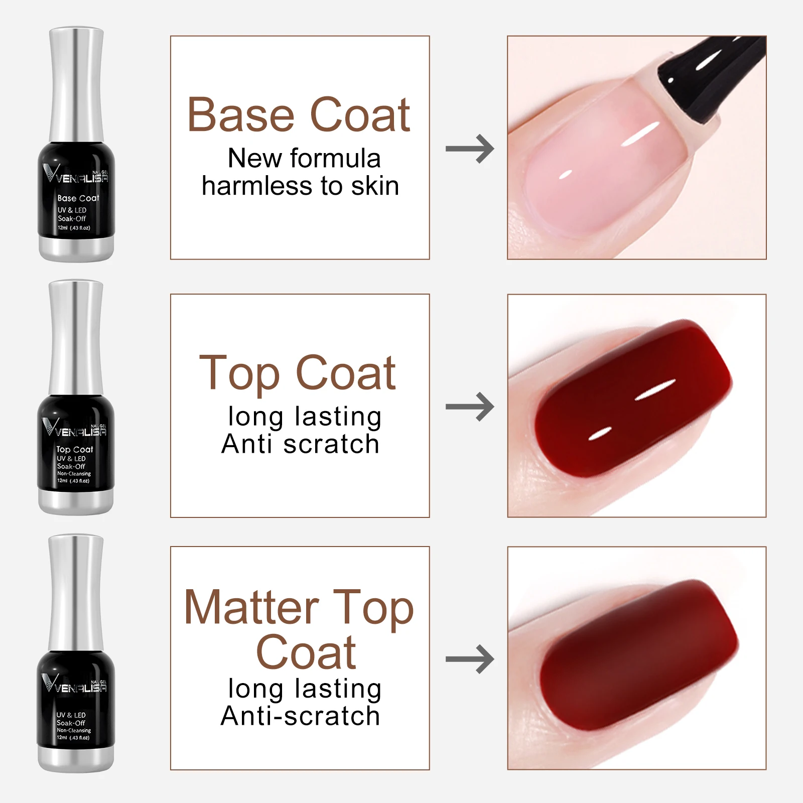 VENALISA # 1004 Nude Pink French Nail Art Design Super Texture Semi Permanent Pastelllack Soak Off UVLED Pigmentierter Gellack – Detail 18