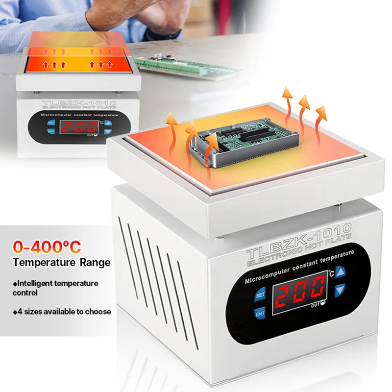 Image of 800W Beheizte Lötstation Laborheizplatte für Schweißarbeiten Elektronische Heizplatte 50-350 ℃ - Bildschirm-Demontage und -Reparatur