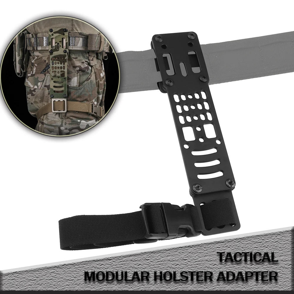 

Tactical Metal Modular Pistol Holster Adapter MOLLE Battle Belt for QLS Platform Drop Leg Band Adjustable Quick Release Adapter