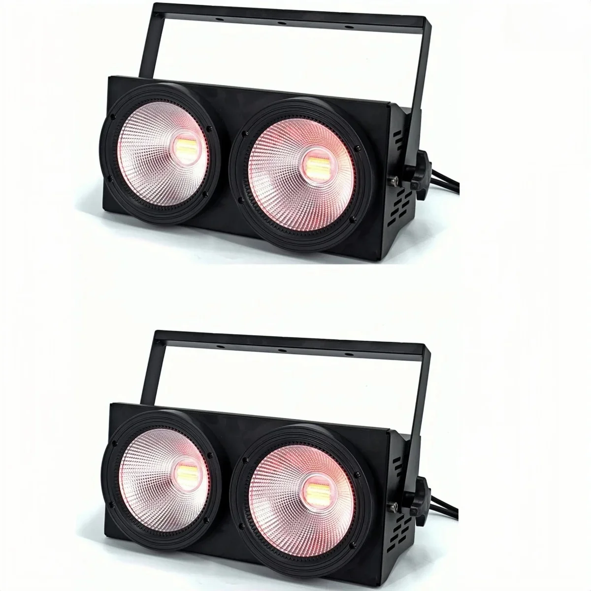 2 stücke 200 W LED Publikum Blinder Lichter 2Eye 2x 100 W Par Cob RGBWAUV 6in1 Strobe waschen Strahl Bühnen Beleuchtung Dj Disco