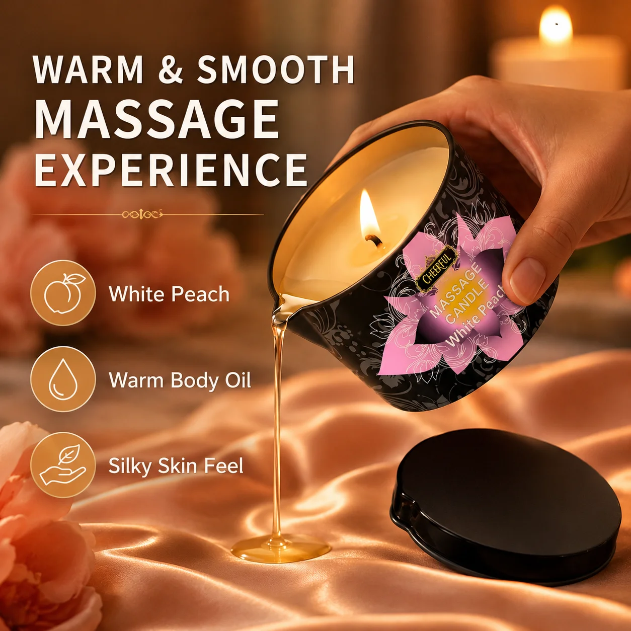 Massageöl-Kerze, feuchtigkeitsspendende Aromatherapie-Kerze, kreative Anti-Verbrühungs-Eisenkanisterkerze, ein perfektes Geschenk für Familie und Freunde