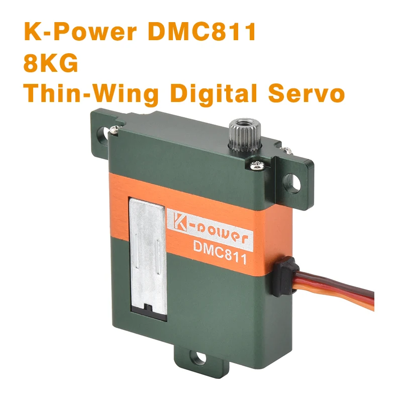 

Kpower DMC811 8.2kg Torque Slim Servo Fixed Wing Metal Gear RC Glider Servo for RC Plane Thin-Wing Digital Servo for RC Airplan