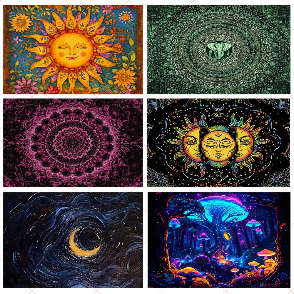 

Vibrant Bohemian Style Background Banner Meditation Yoga Backdrop Supplies Party Decoration Life Baby Shower Photography Props