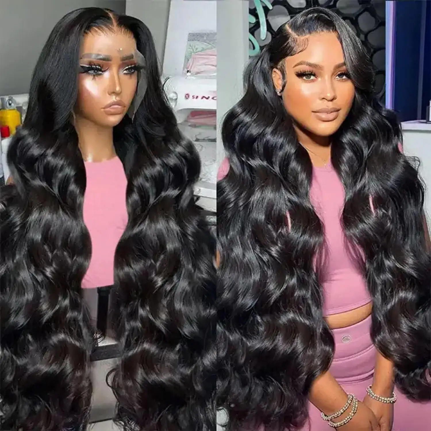 30 inch Body Wave Lace Front Wigs Curly Human Hair Wig 13x4 HD Lace Frontal Wig Pre Plucked 180 Density Glueless Wig