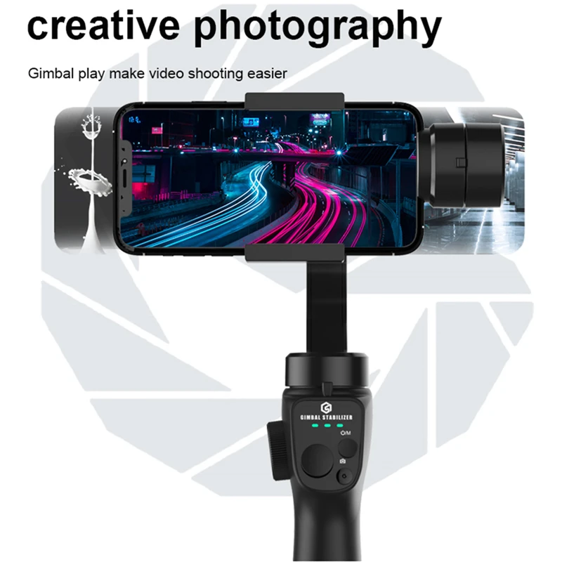 Roreta New F10 Handheld Gimbal Stabilizer Selfie Stick Mobile Phone Holder Adjustable Vertical Shooting Bracket For Smartphone