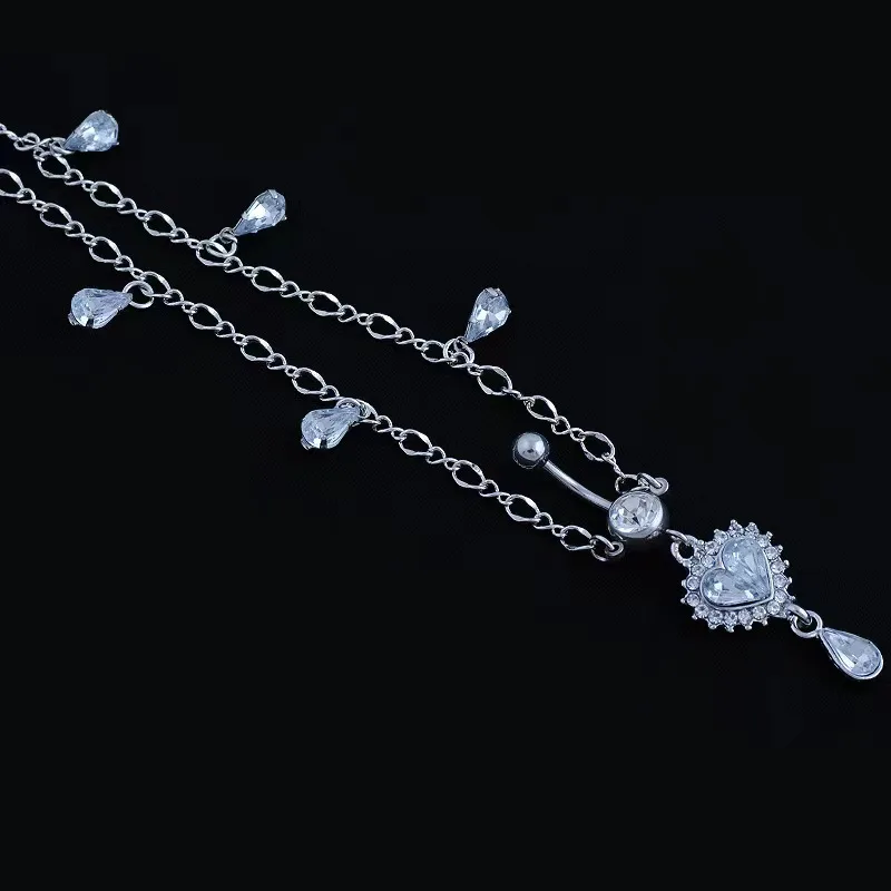 Anneau de nombril en cristal, barre pendante, bijoux de piercing, cadeau, 1 pièce