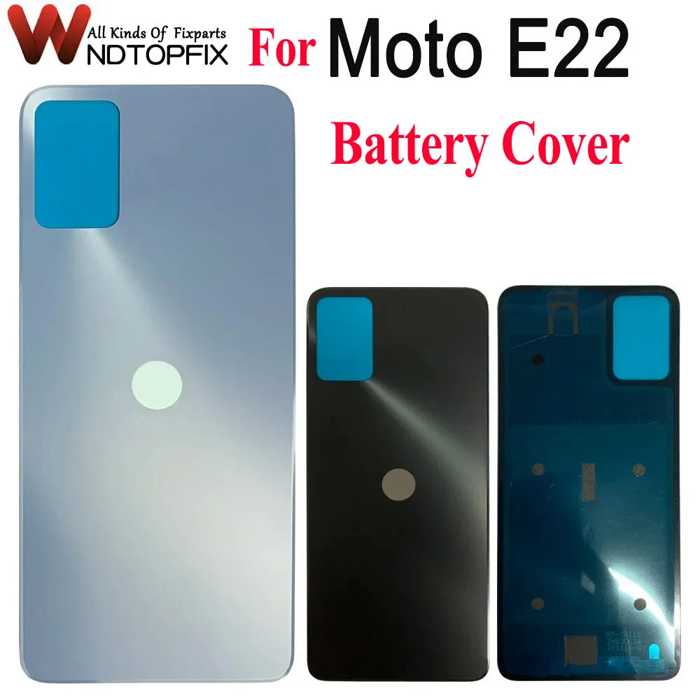 

6.5" New For Motorola Moto E22 Battery Cover Replace For Moto E22 Back Cover Door Housing Battery Door Cover Glass Back Cover