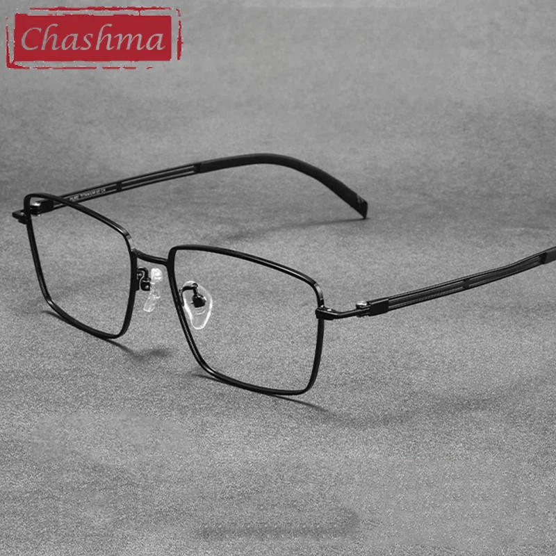Chashma Prescription Glasses Men Optical Rectangle Eyeglasses Frame Pure Titanium Quality Gafas Ultra Light Recipe Spectacles