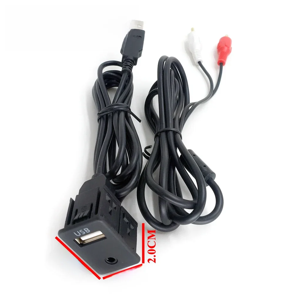 Biurlink uniwersalny samochodowy sprzęt audio 3.5mm 2RCA AUX USB męski adapter do montażu w desce rozdzielczej dla Toyota dla volkswagena dla peugeota dla BMW — zdjęcie 2