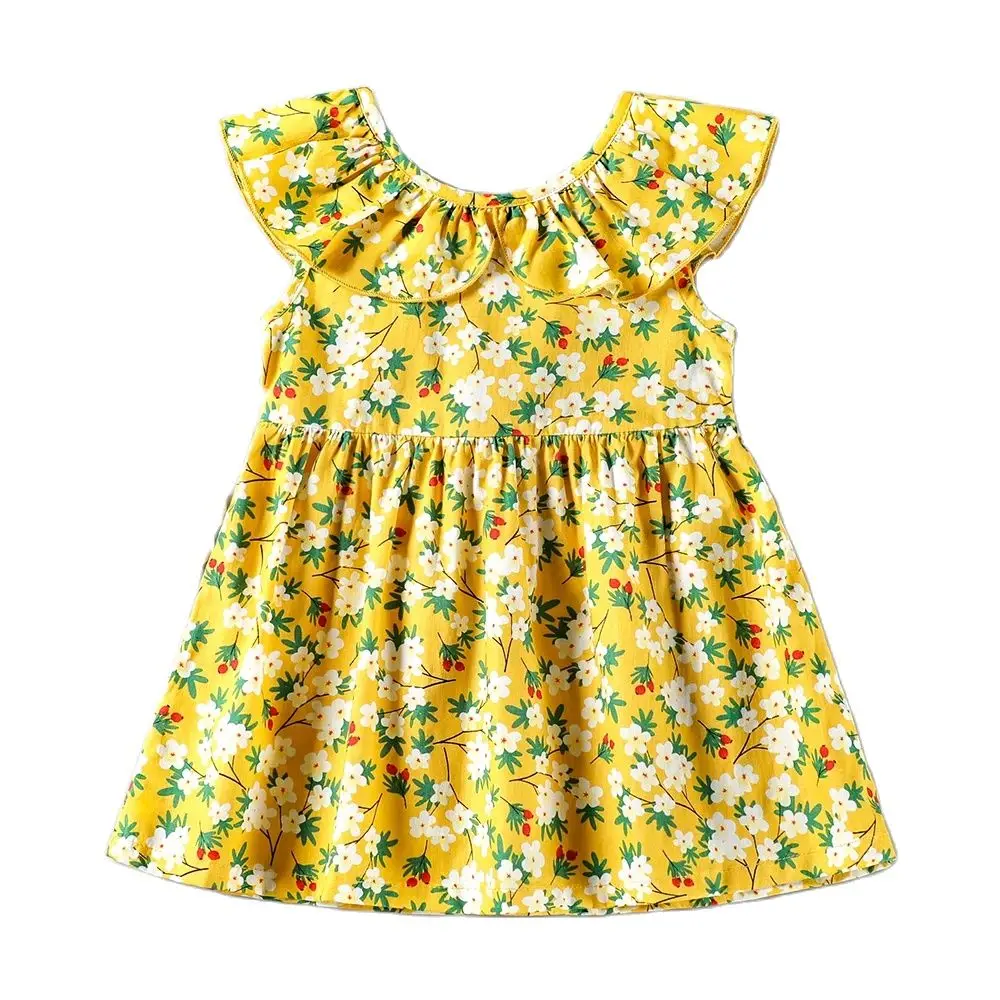 Toddler Girls Summer Dress Baby Ditsy Floral Ruffle Sleeveless Dress 0-2 Years Old Infants Clothes