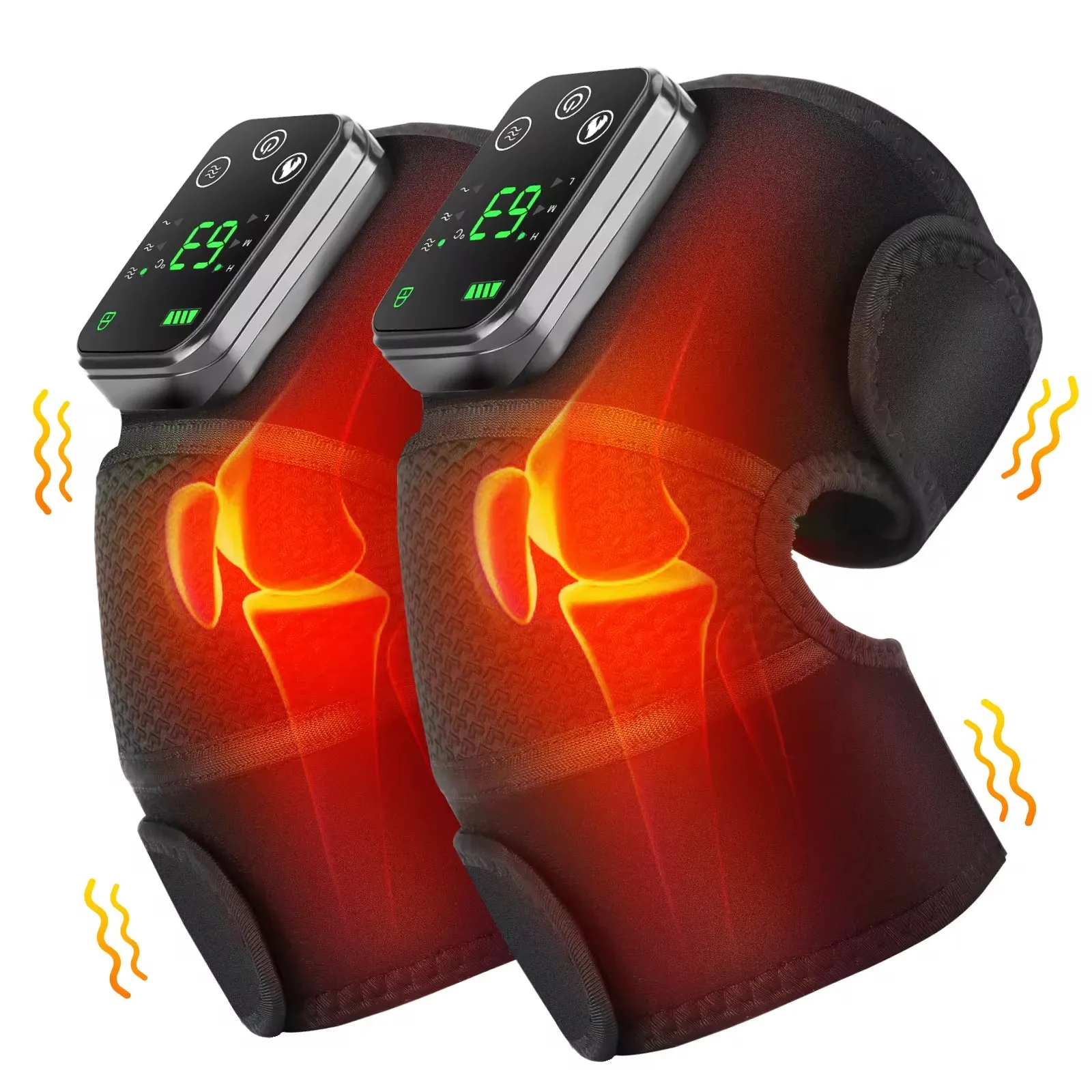 Heating knee massager with heat Vibration Thermal Therapy For Knee Shoulder Arthritis Massage Joint Pain Relief Warm Wrap Knee