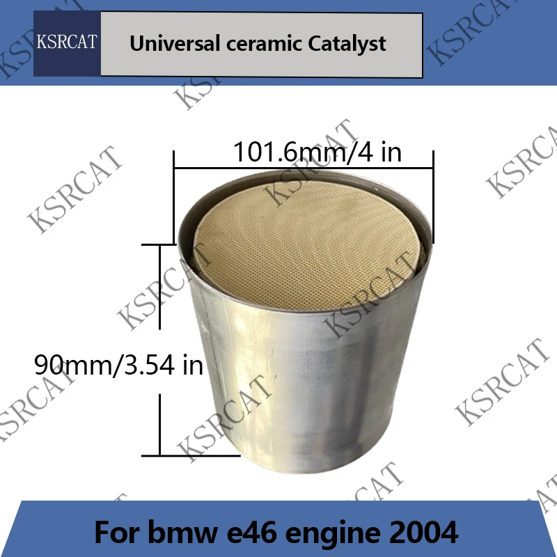 Euro 5 Universal 400 Catalyst Cells 101.6*90MM High Flow Catalytic Converter Ceramic for bmw e46 engine 2004