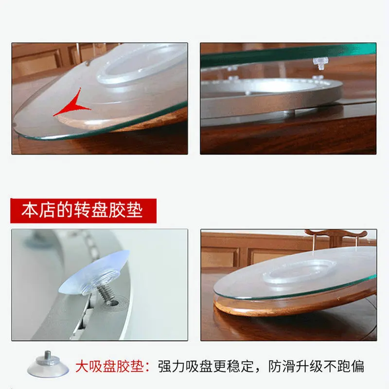 Imagem -05 - Grande Ventosas Antiderrapante Estável Liga de Alumínio Preguiçoso Susan Turntable Eixo Mesa de Jantar Rolamento Swive Placa Base