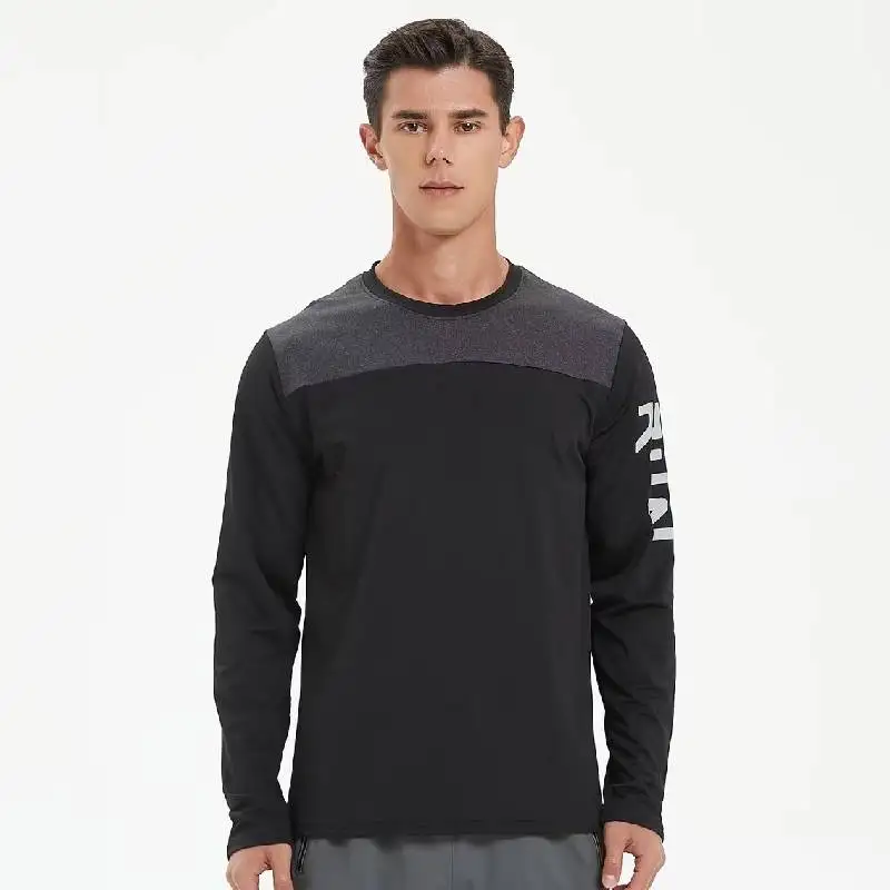 

New Fashion Men Shirt Long Sleeve Top Unisex O-Neck Running Cycling Hiking Jogging Golf Sports Fitness Tracksuit Breathable