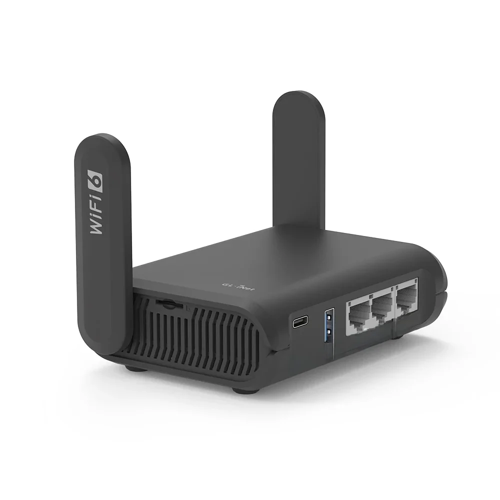 GL.iNet GL-AXT1800 (Slate AX) Reise-Router, tragbarer Wi-Fi 6 WLAN-Router, mobiler VPN-Router für Reisen, öffentliche Computer, Unternehmen, Mobilfunk/Wohnmobil/Kreuzfahrt/Flugzeug