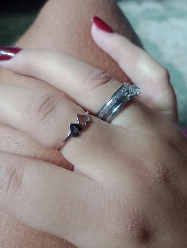 COOLTIME Initial Letter Ring for Women Stainless Steel A-Z Alphabet Double Heart Rings Simple Wedding Cheap Gift For Lover photo review