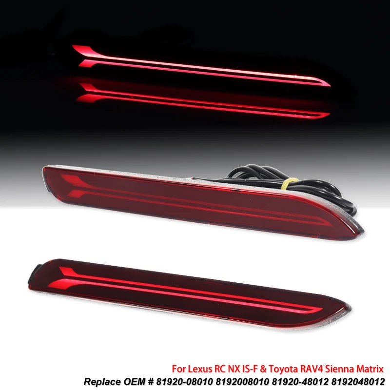 LED Car Rear Bumper Reflector Tail Brake Light For Toyota RAV4 Camry Reiz WISH SIENNA Innova Lexus ISF GX470 RX300 5630 Matrix