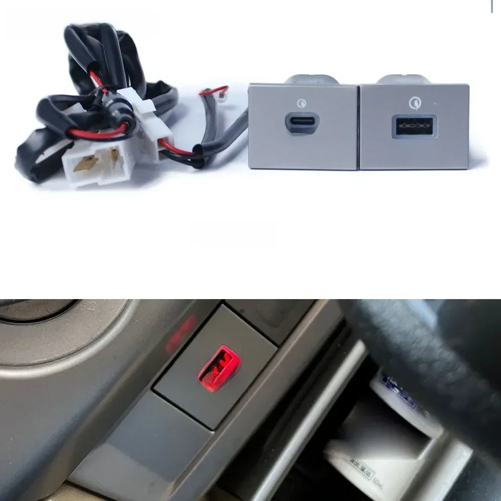Samochodowe podwójne gniazdo ładowania USB QC3.0 PD z interfejsem Quick Flash do telefonu Ford Focus MK2 2004-2011 Akcesoria — 2