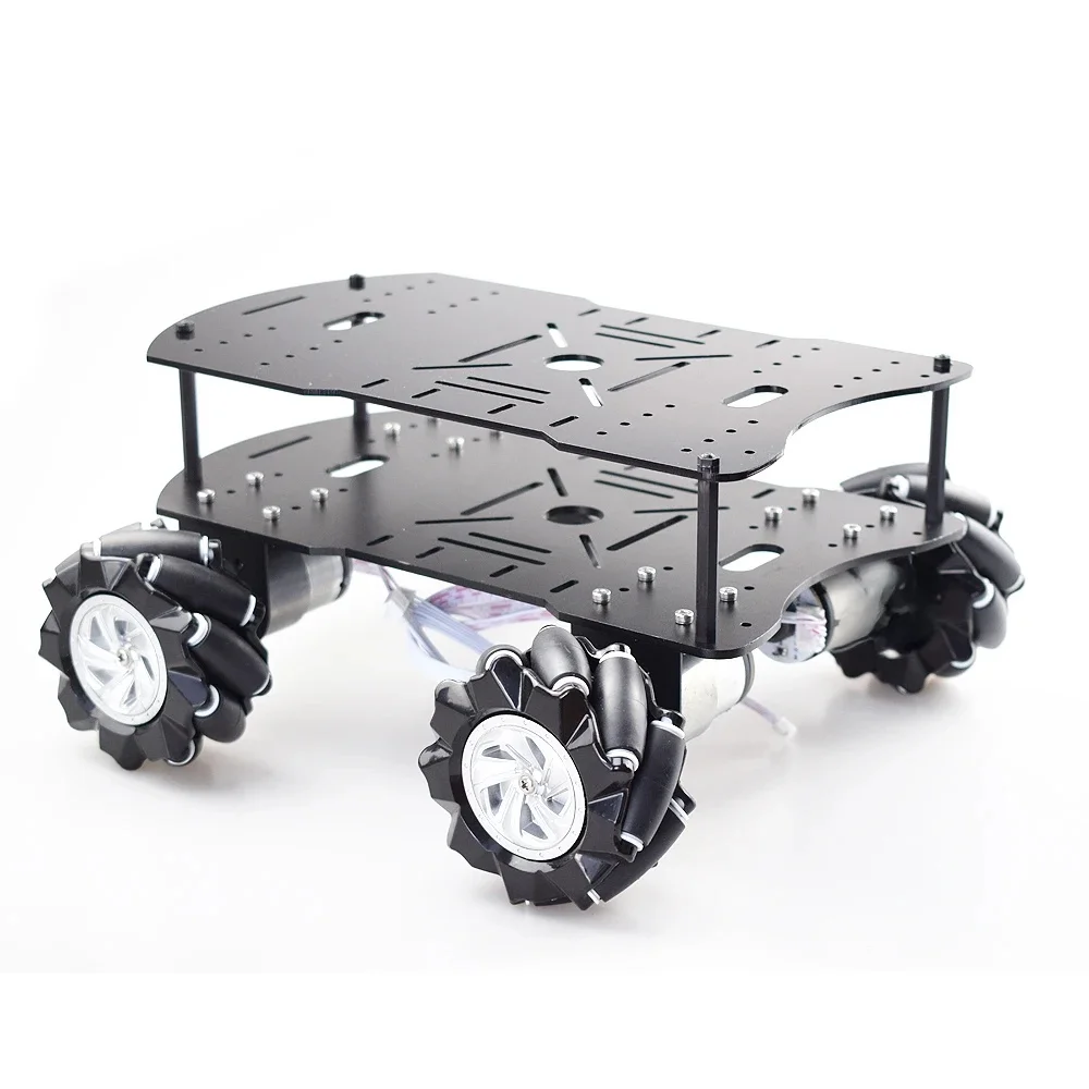 15KG Obciążenie 4WD 80mm Mecanum Wheel RC Robot Car Chassis z silnikiem enkodera DC 12V dla Arduino Raspberry Pi DIY Project STEM Toy — zdjęcie 2