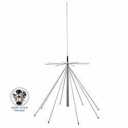 25MHz-1300MHz,Ultra-Wideband Discone Antenna,Multi-Frequency Compatible, PL259 Connector