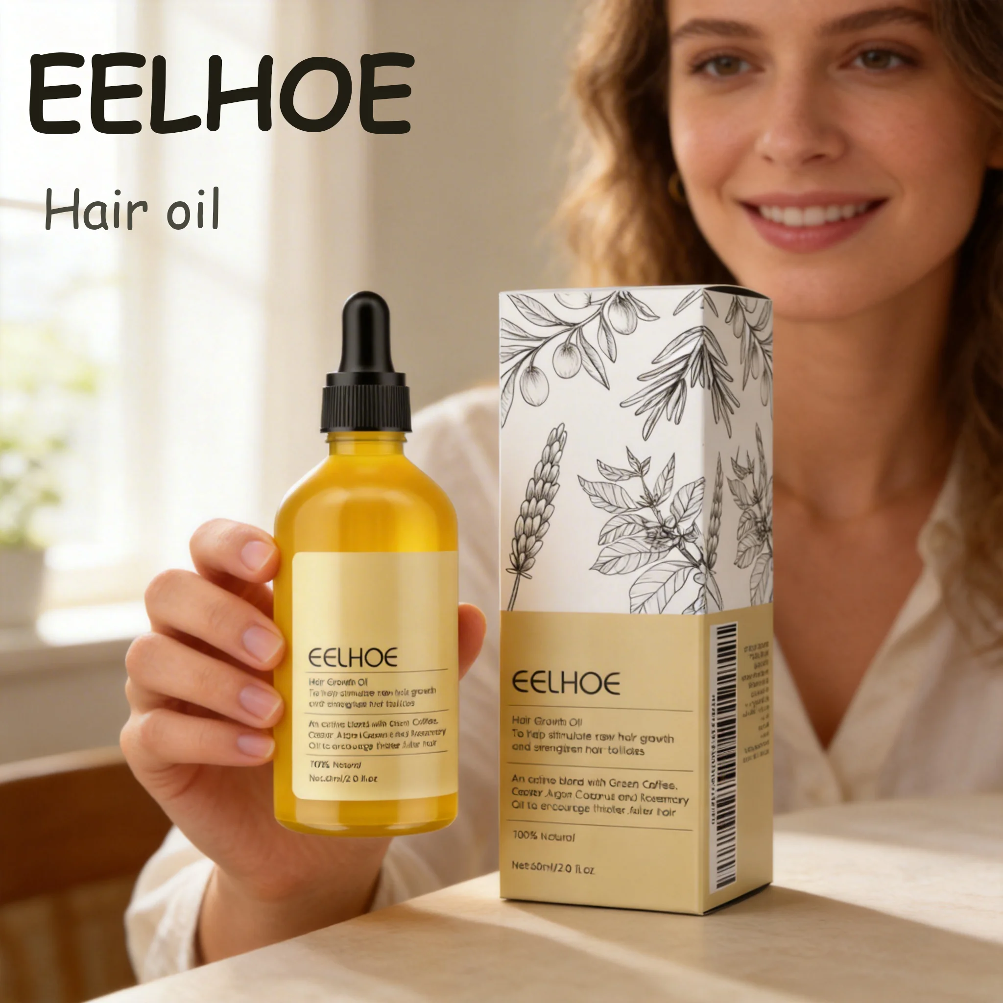 

Масло для волос EELHOE 60 мл для женщин, ежедневный бережный уход, увлажнение, питание, восстановление поврежденных волос, придание блеска, устранение пушистости и секущихся кончиков.