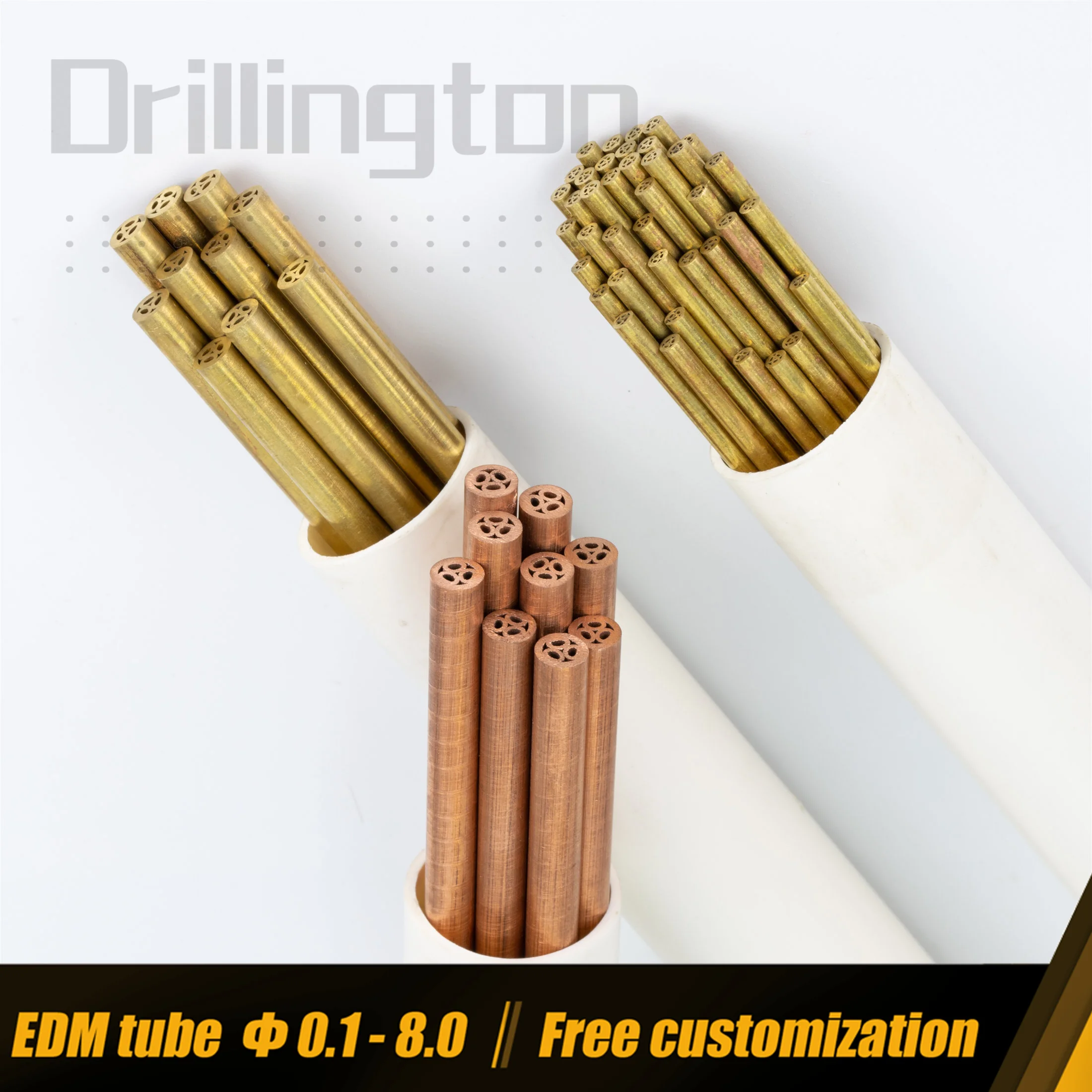 for EU EDM Tube Multi Channel Brass Copper Tube 20pcs per set , 0.5mm - 1.5mm 400mm 500mm Electrode Tubes 20 pcs for EDM Machine