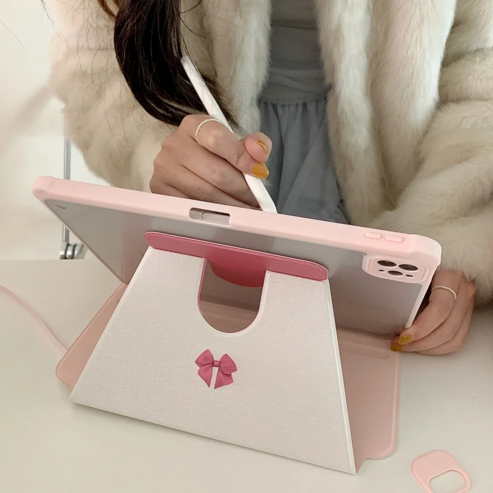 Cute Gilr Bow Tablet Case For iPad Pro 4 5 6 Generation 12.9 inches 11\