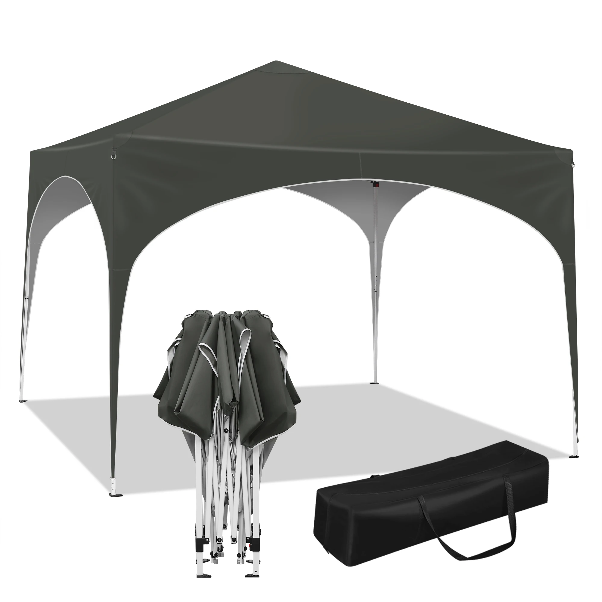 Carpa de fiesta impermeable, toldo plegable para jardín, 3x3m, pabellón emergente con techo semicírculo para mercado al aire libre