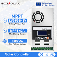 ECGSOLAX Solar Regulator 60A MPPT Solar Charge Controller 12V 24V 36V 48V Auto LCD Solar Charging Controller Max PV 150VDC Input