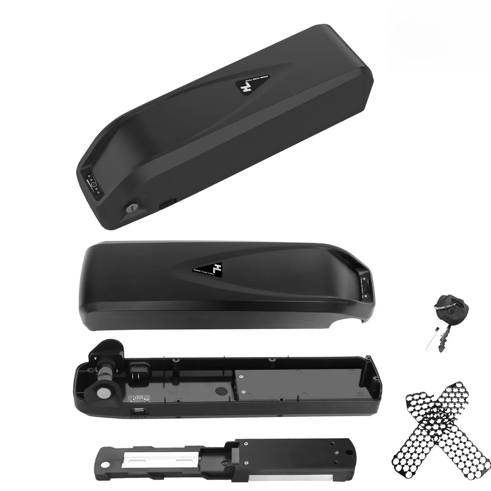 AliExpress NONE Hailong 3 Battery Case MAX 65pcs 18650Cells 5-PIN Discharger EBike Battery Box Ebike Downtube Case with Battery Holder