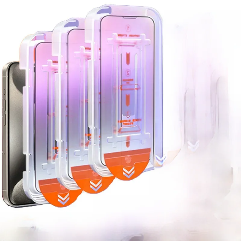 3 sztuki powłok oleofobowych, bezpyłowych, łatwych w montażu ochraniaczy ekranu do iPhone'a 13 11 12 14 15 Pro Max Mini XR 16 15 Plus Glass — zdjęcie 2
