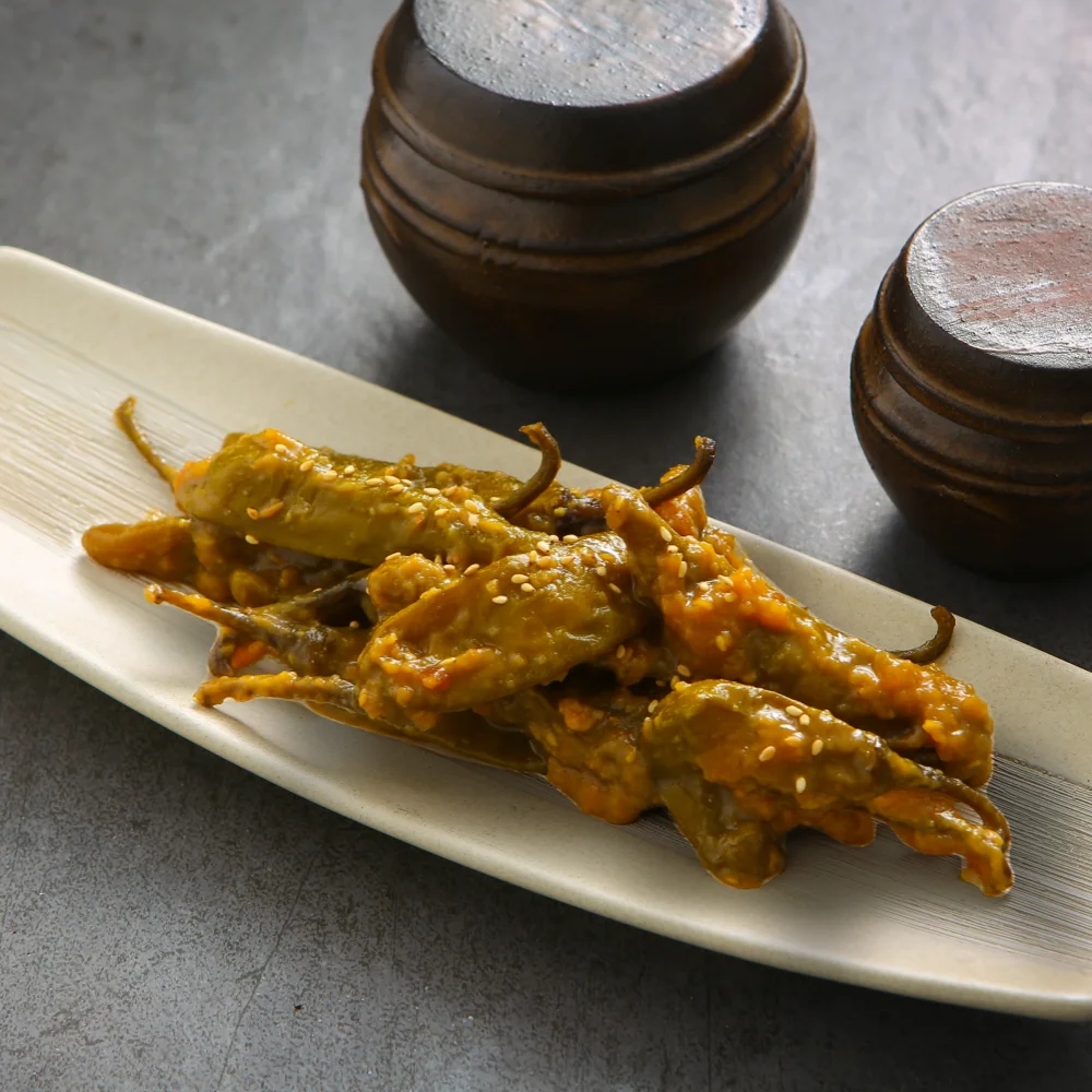 مخللات الفلفل الحار Doenjang 1 ، طبق وجبات خفيفة بسيط ، جيد جدًا لتناول وجبة خفيفة