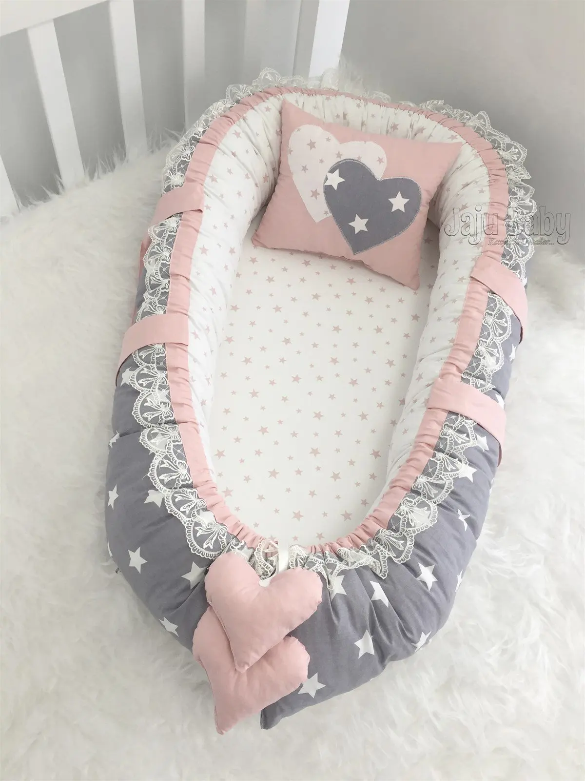 Handmade Gray Star Orthopedic Babynest