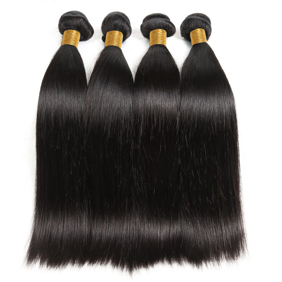 Extensiones de cabello humano liso de 30 pulgadas, extensiones de pelo ondulado peruano 12A, extensiones de cabello Remy para mujeres negras,