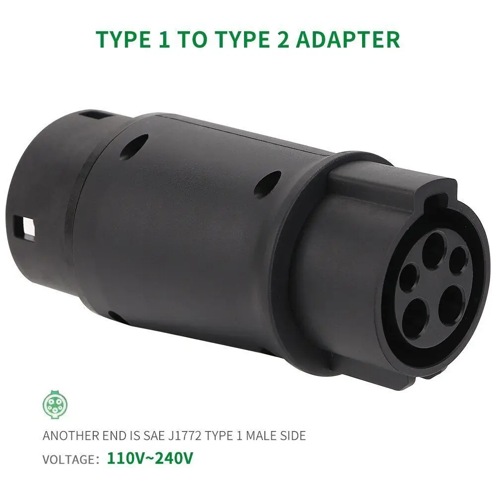 32A EV charger converter charging station IEC 62196 Type2 to J1772 Type1 and Type1 to Type2，Electric Car Charging Adapter Barrel