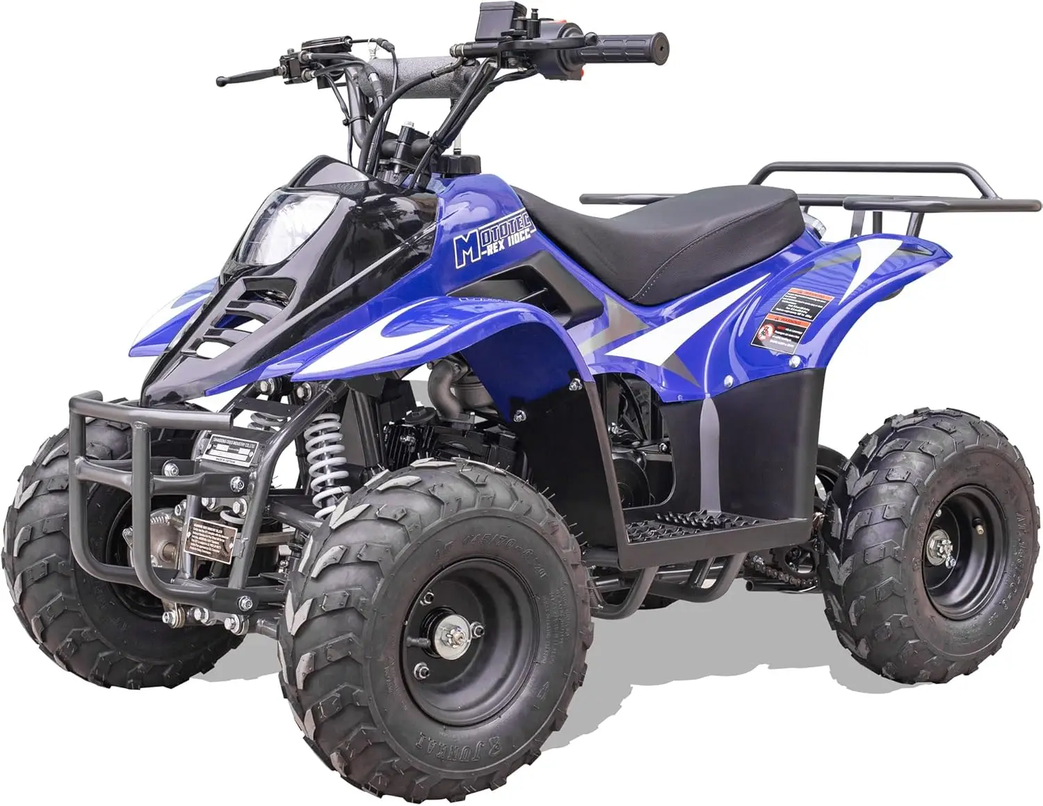 MotoTec Rex Kids Gas ATV ดั้งเดิม สีน้ําเงิน 4 จังหวะ 110cc 49x29x32 ขายดีที่สุด