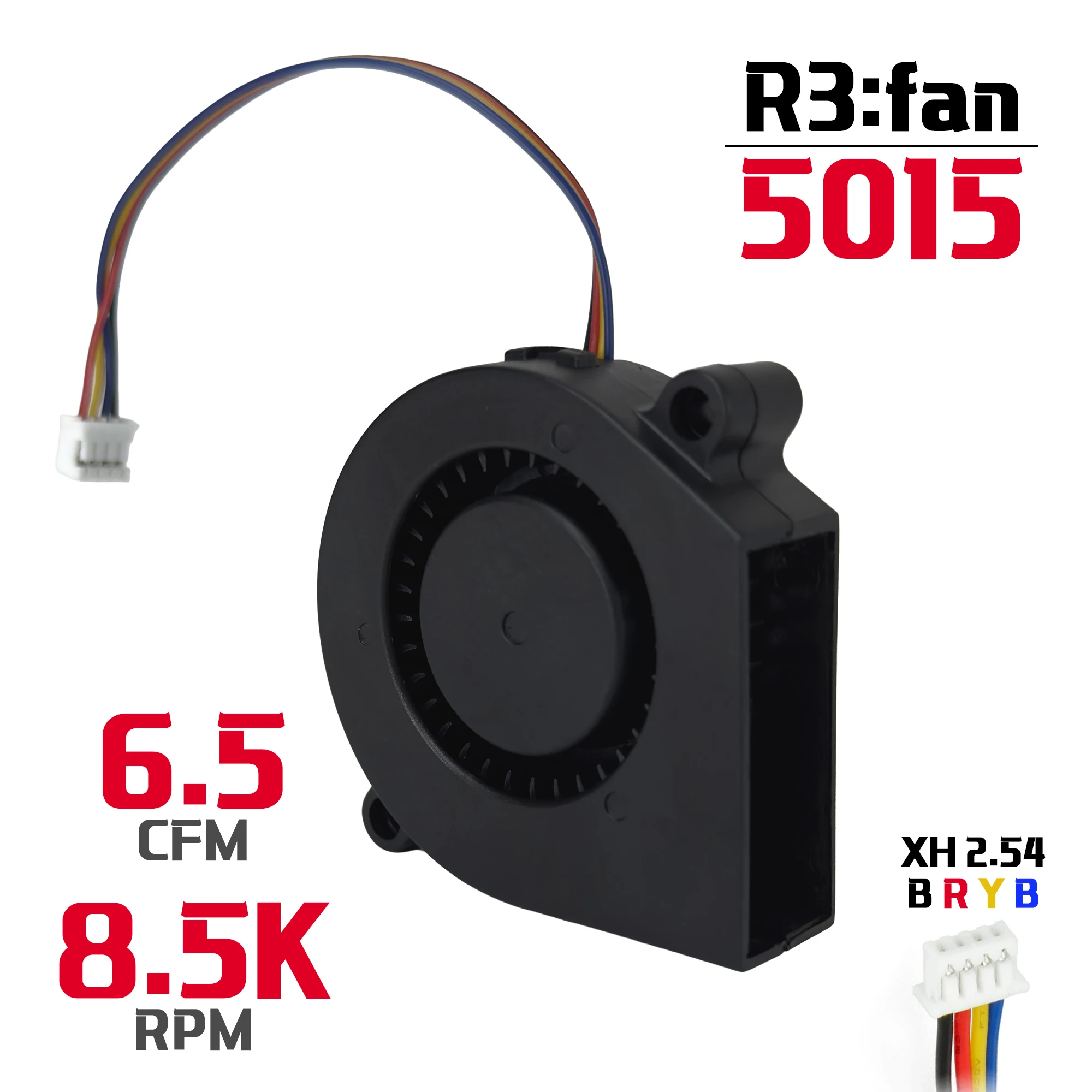R3men | 9.5K RPM 5015 Wide Outlet High Flow Blower Fan For 3D Printers. R3fan Cooling Fan