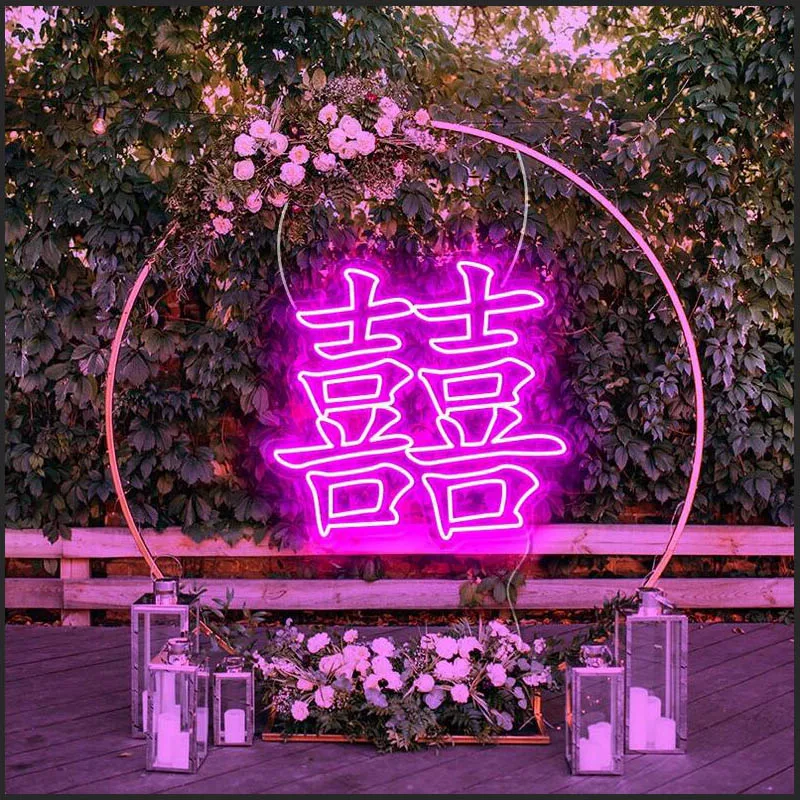 Double-Happiness Neon Chinese Wedding Decor LED Light Sign Home Engagement Wall Decoration Neon Party Gift Decor