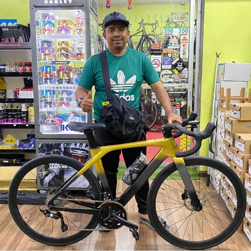 T10Pro 700X28 الكربون اللاسلكية الطريق الدراجة WheelTop EDS TX 2X12S الإلكترونية شيفتر سباق الدراجات مع 4 مكابح الهيدروليكية