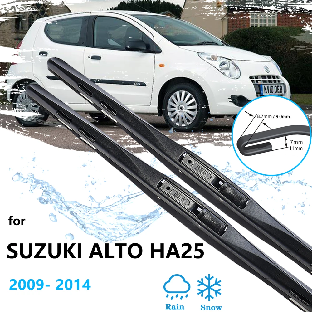 For Suzuki Alto HA25 MK7 Accessories 2009~2014 Wiper Blade Hatchback Car Brushes Cutter Window Windscreen U J Hook Replacement