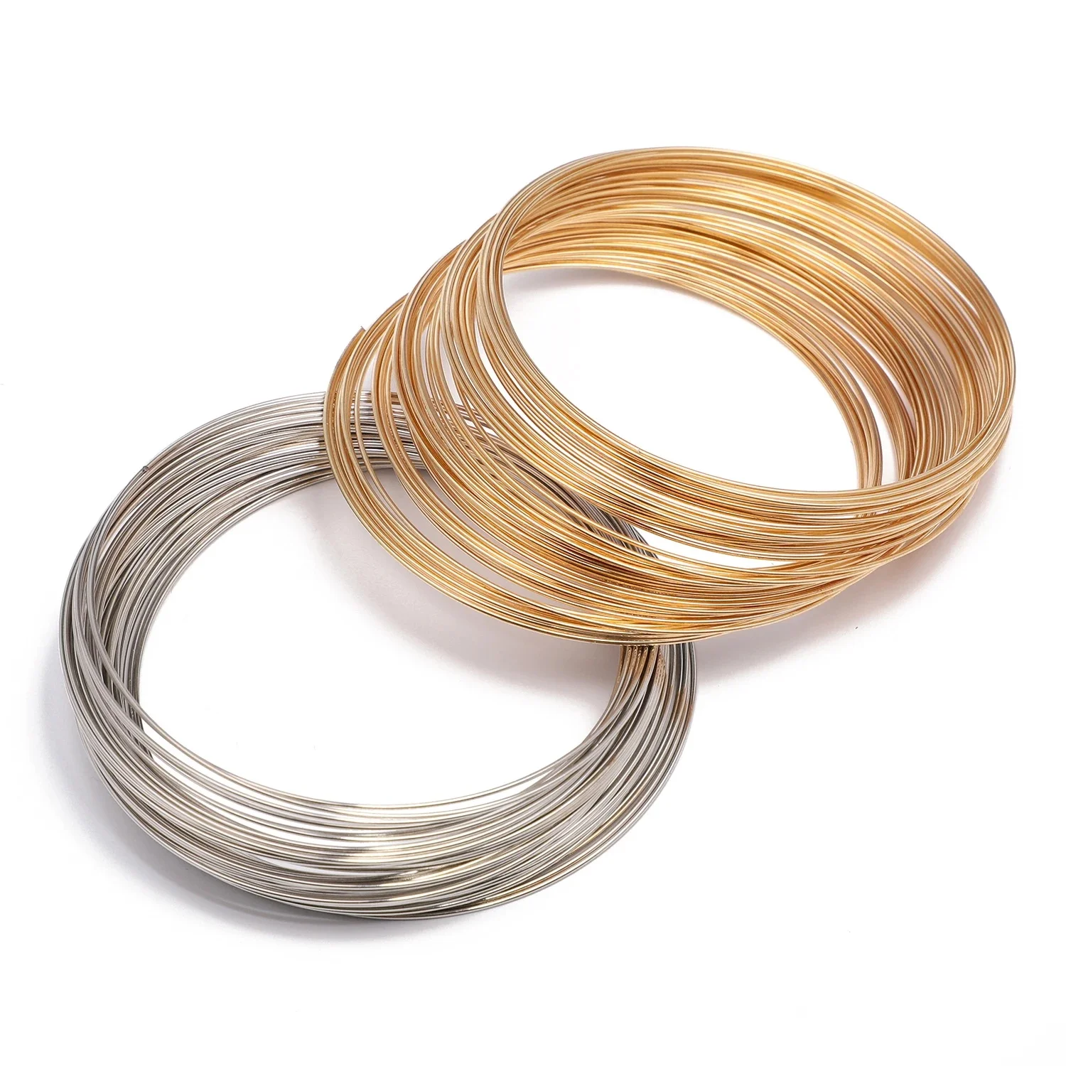 60 pętli/partia 0.6mm drut metalowy pamięć frezowanie drut stalowy bransoletka obroża do tworzenia biżuterii DIY kolczyki z koralików naszyjnik pierścionki — zdjęcie 2