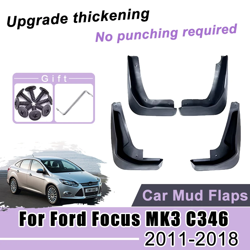 

4PCS Mudguards For Ford Focus MK3 C346 2011~2018 2012 2013 Splash Guards Fender Accessories Anti-splash Guards Wheel Protector