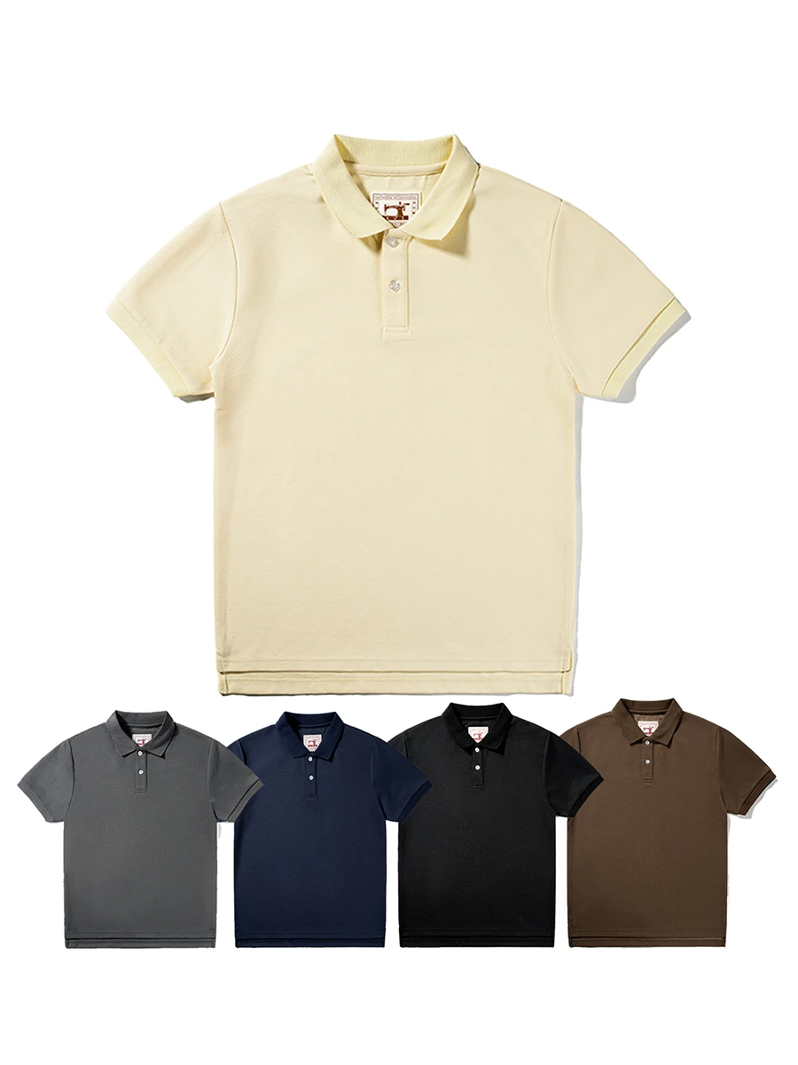 Men's Classic Cotton Polo Shirt Short Sleeve Casual Solid Color Lapel Tee Summer Breathable Slim Fit