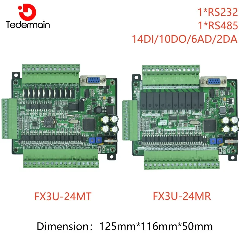 PLC FX3U-14MR FX3U-14MT FX3U-24MR FX3U-24MT FX3U-48MR FX3U-48MT FX3U-30MR FX3U-32MT FX3U-56MR FX3U-56MT Built-in 6AD2DA RS485RTC