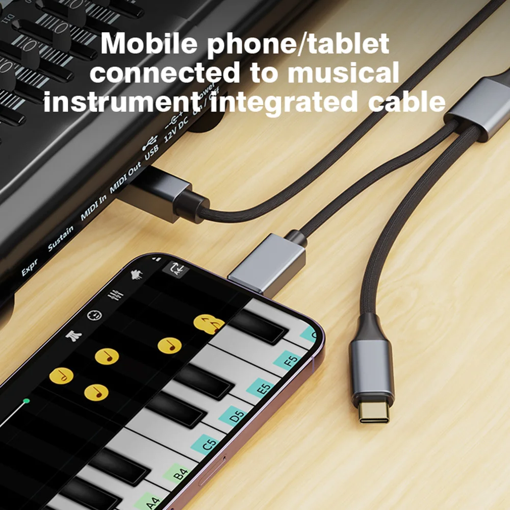 Printer USB Cable, Lightning Cable to USB-B 2.0 MIDI for MacBook Pro, Nylon Braided for Yamaha Casio Digital Piano view 6