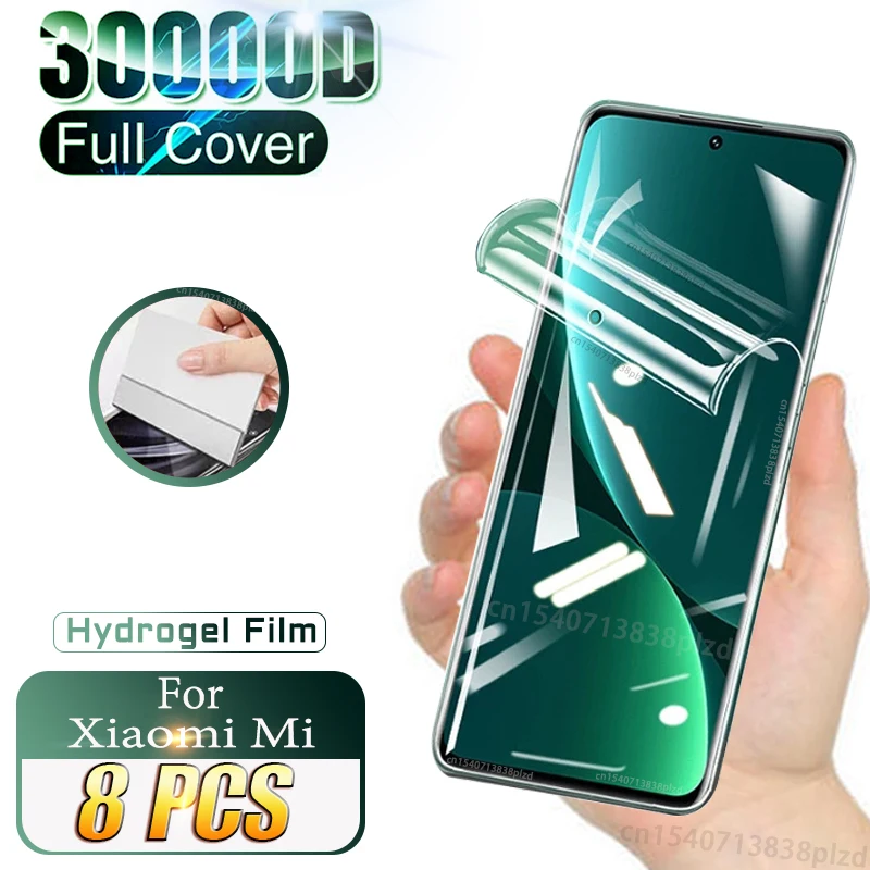 8PCS Hydrogel Film For Xiaomi Mi 14 12S Ultra Screen Protector 14T 13T 12T 12X 12 13 Lite Pro X S T Mi14 5G Full Cover Curved