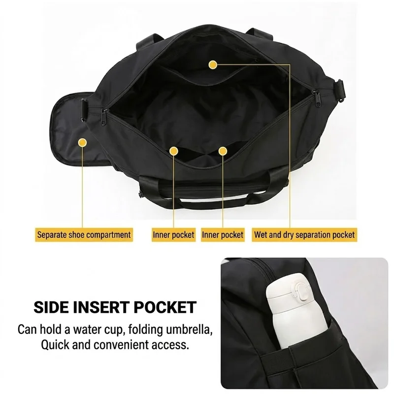 BUCKLOS Pickleball Paddle Bag Outdoor Sport Large Storage Handbag Portable Training Shoulder Bags Tennis Rackets Bag Package