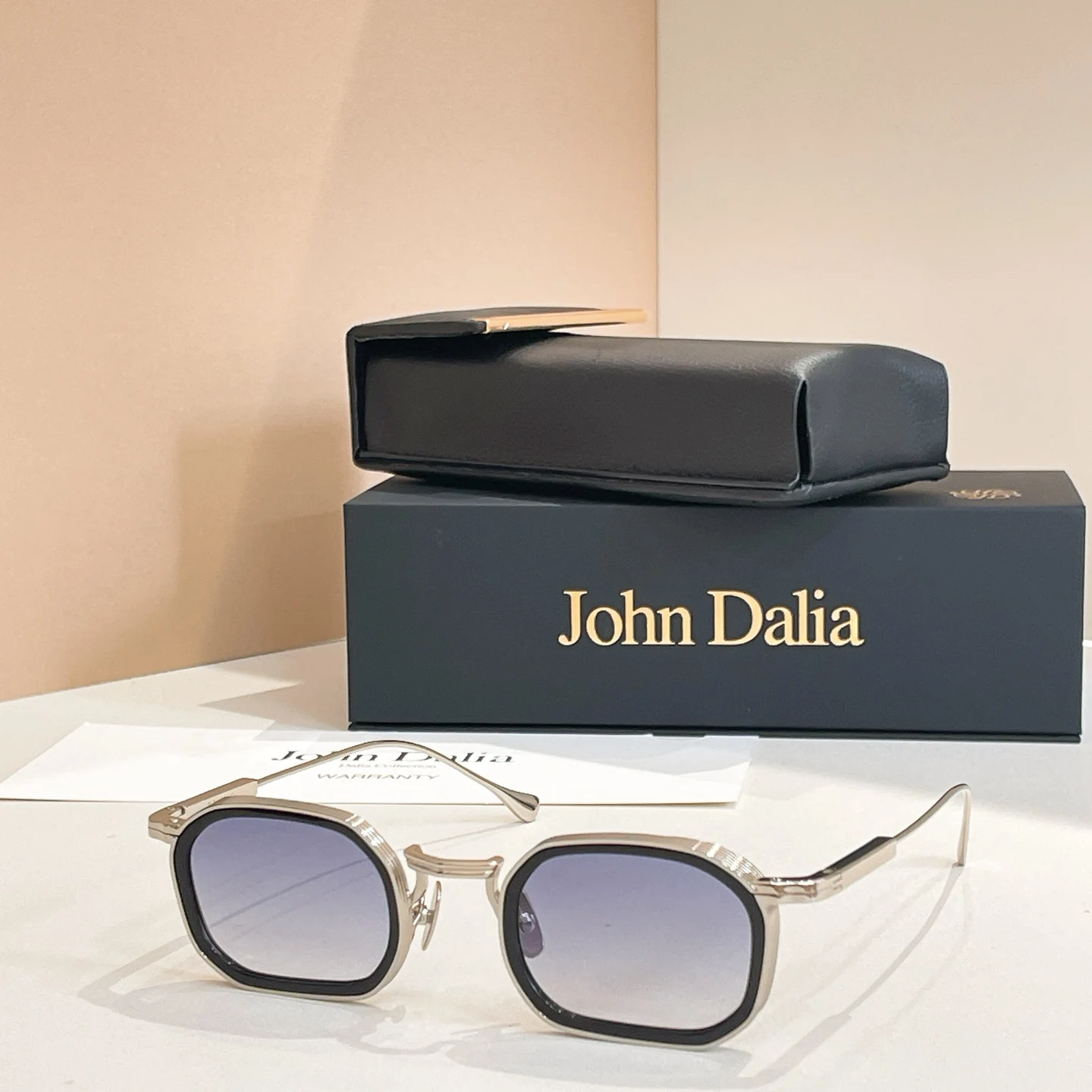 Voor JOHN DALIA JD SAMUEL Top Hoge Kwaliteit Zonnebrillen voor Heren Legering+Acetaat Montuur Modieus Design Zonnebrillen voor Dames met doos