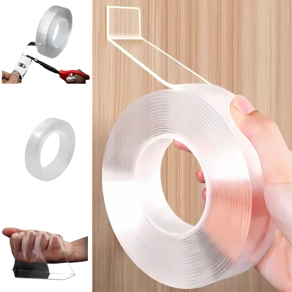 Fita Dupla Face Transparente 5m – Extra Forte com NanoGel Lavable