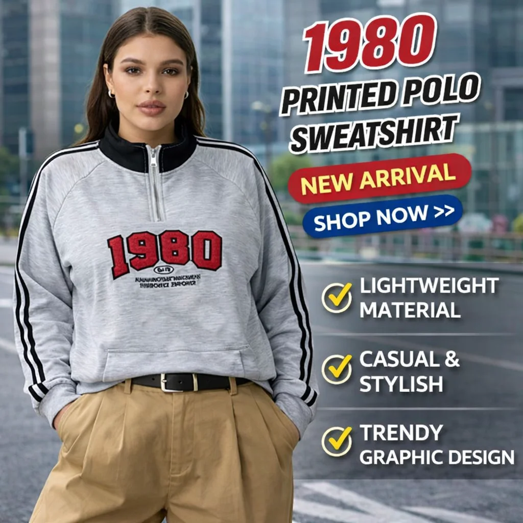 

Свитшот с воротником-поло для женщин больших размеров, легкий, с графическим принтом, с длинным рукавом, повседневная спортивная одежда, топ